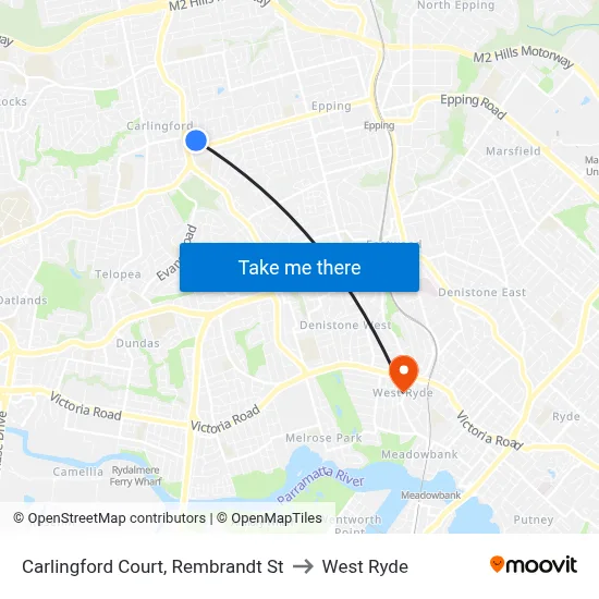 Carlingford Court, Rembrandt St to West Ryde map