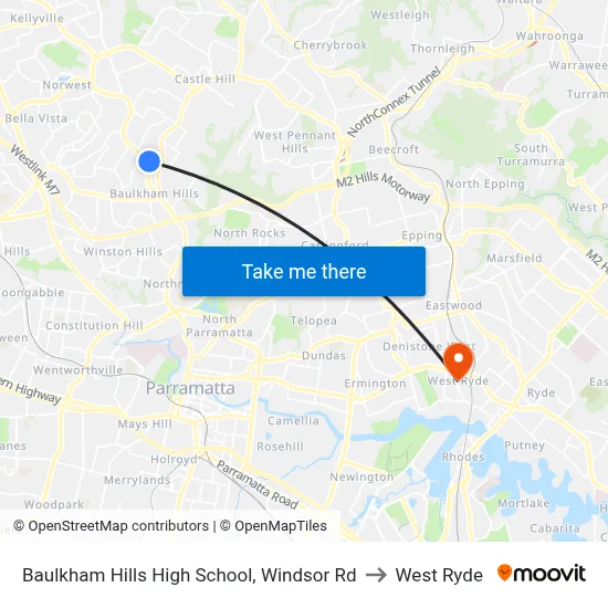 Baulkham Hills High School, Windsor Rd to West Ryde map