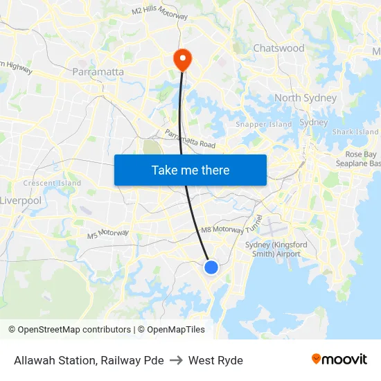 Allawah Station, Railway Pde to West Ryde map