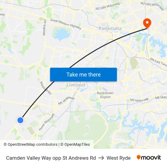 Camden Valley Way opp St Andrews Rd to West Ryde map