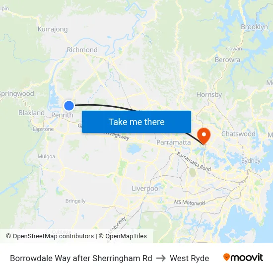 Borrowdale Way after Sherringham Rd to West Ryde map