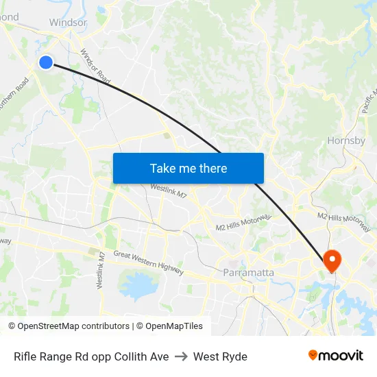 Rifle Range Rd opp Collith Ave to West Ryde map