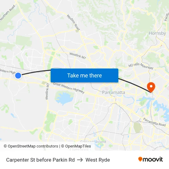 Carpenter St before Parkin Rd to West Ryde map