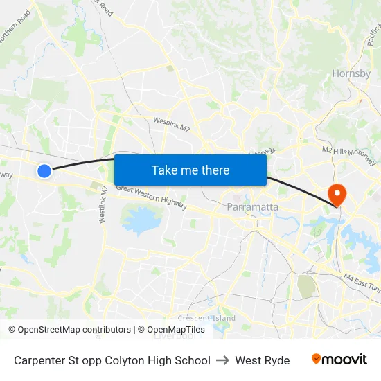 Carpenter St opp Colyton High School to West Ryde map