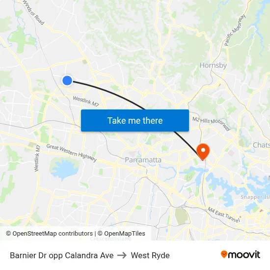Barnier Dr opp Calandra Ave to West Ryde map
