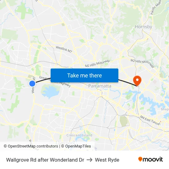 Wallgrove Rd after Wonderland Dr to West Ryde map