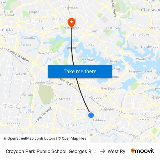 Croydon Park Public School, Georges River Rd to West Ryde map