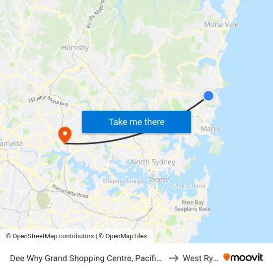 Dee Why Grand Shopping Centre, Pacific Pde to West Ryde map