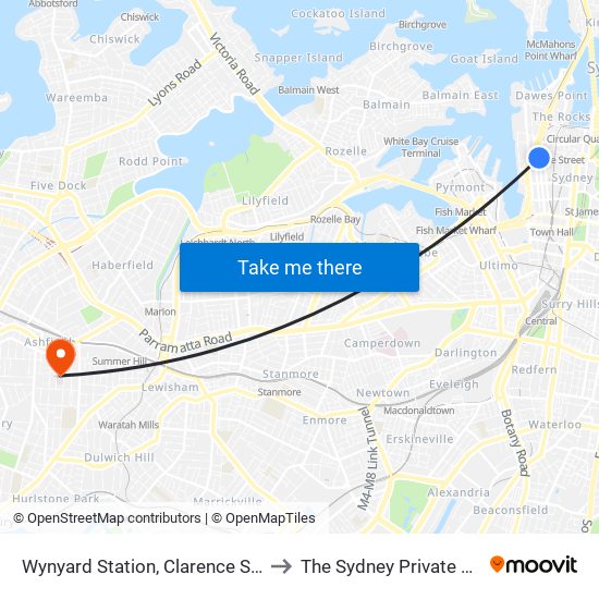 Wynyard Station, Clarence St, Stand R to The Sydney Private Hospital map