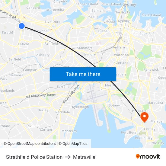 Strathfield Police Station to Matraville map