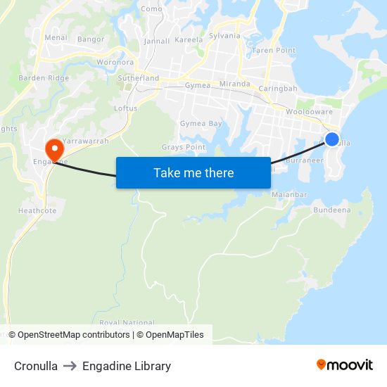 Cronulla to Engadine Library map