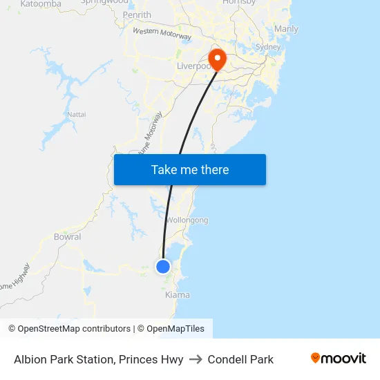 Albion Park Station, Princes Hwy to Condell Park map