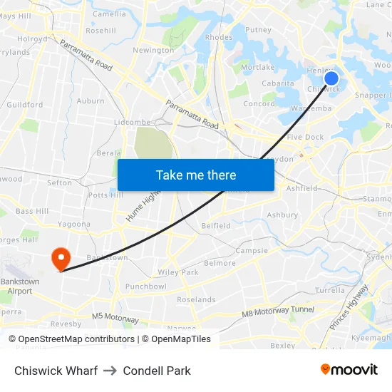 Chiswick Wharf to Condell Park map