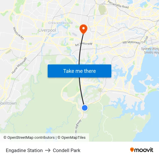 Engadine Station to Condell Park map