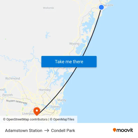 Adamstown Station to Condell Park map