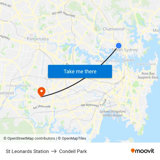 St Leonards Station to Condell Park map