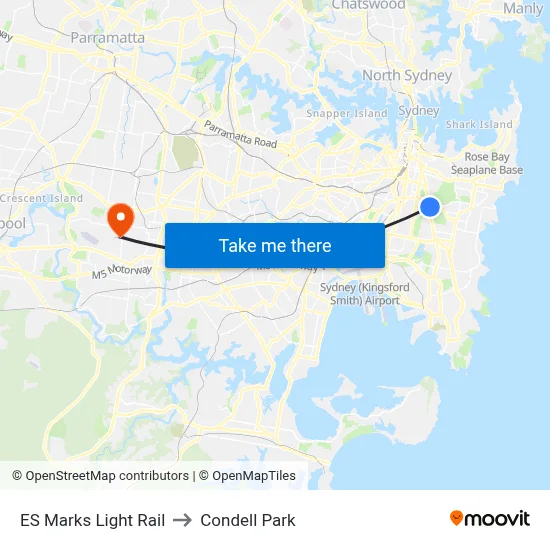 ES Marks Light Rail to Condell Park map
