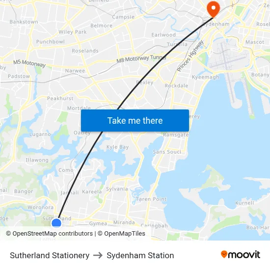 Sutherland Stationery to Sydenham Station map