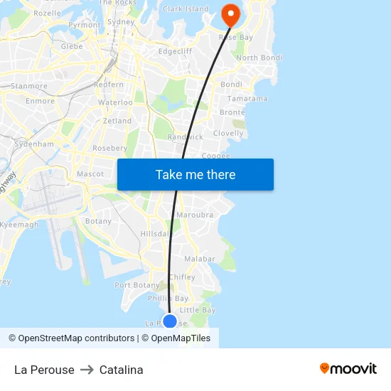 La Perouse to Catalina map