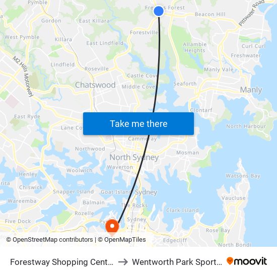 Forestway Shopping Centre, Forest Way to Wentworth Park Sporting Complex map