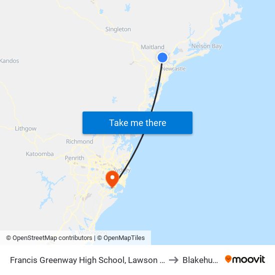 Francis Greenway High School, Lawson Ave to Blakehurst map