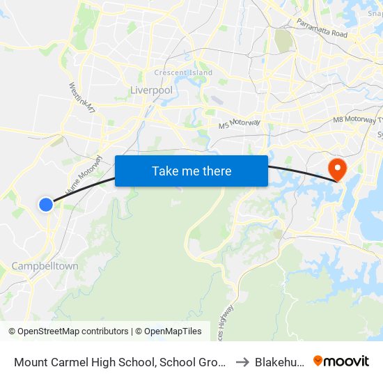 Mount Carmel High School, School Grounds to Blakehurst map
