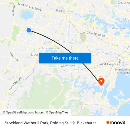 Stockland Wetherill Park, Polding St to Blakehurst map