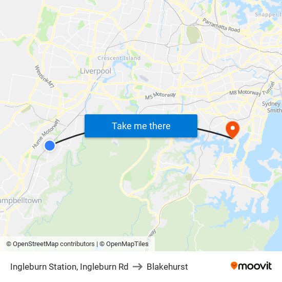 Ingleburn Station, Ingleburn Rd to Blakehurst map