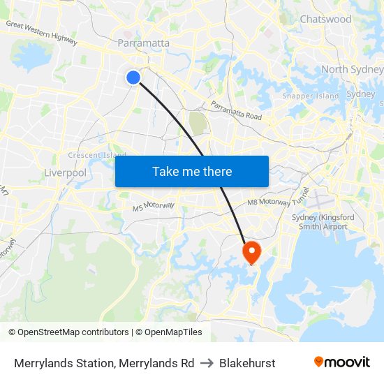 Merrylands Station, Merrylands Rd to Blakehurst map