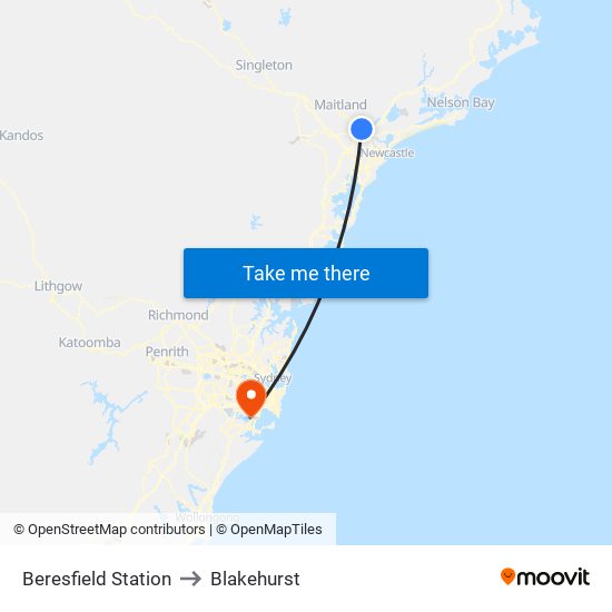 Beresfield Station to Blakehurst map