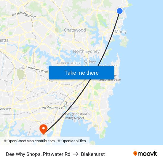 Dee Why Shops, Pittwater Rd to Blakehurst map