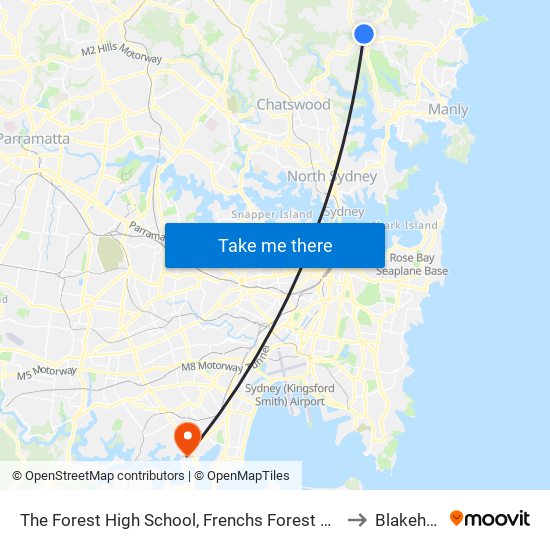 The Forest High School, Frenchs Forest Rd, Stand D to Blakehurst map