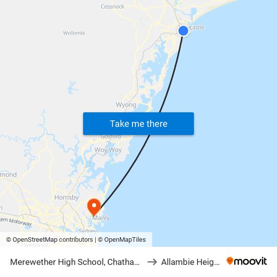 Merewether High School, Chatham St to Allambie Heights map