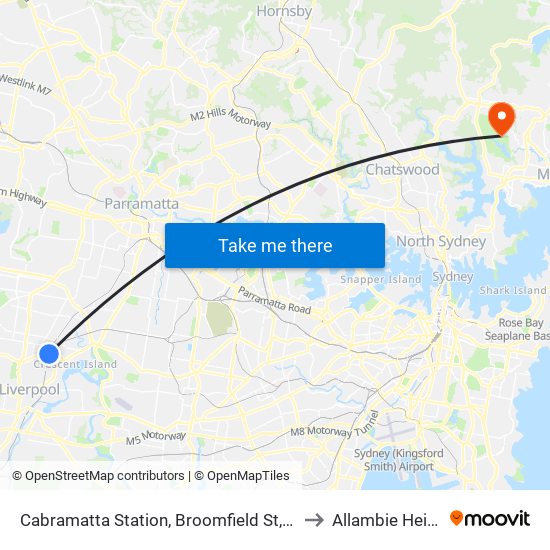 Cabramatta Station, Broomfield St, Stand F to Allambie Heights map