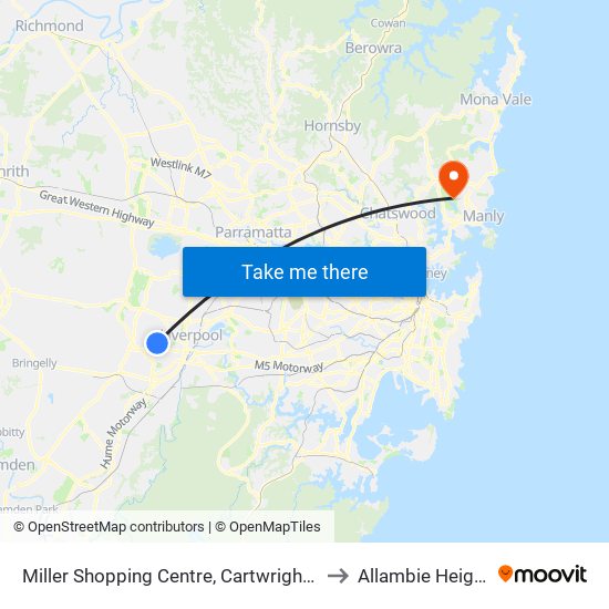 Miller Shopping Centre, Cartwright Ave to Allambie Heights map
