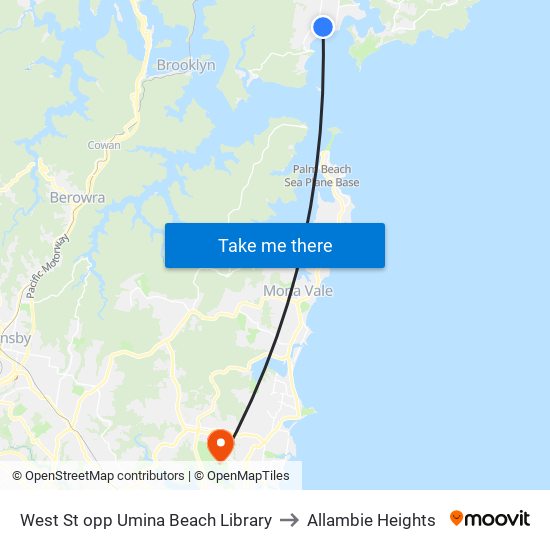 West St opp Umina Beach Library to Allambie Heights map