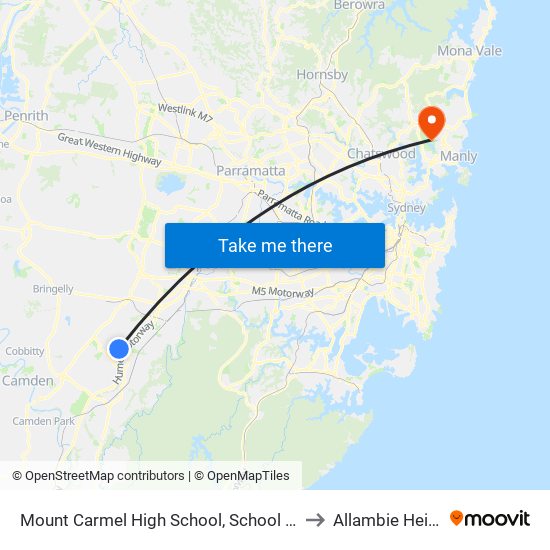 Mount Carmel High School, School Grounds to Allambie Heights map