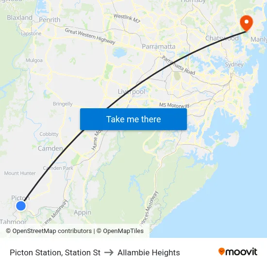 Picton Station, Station St to Allambie Heights map