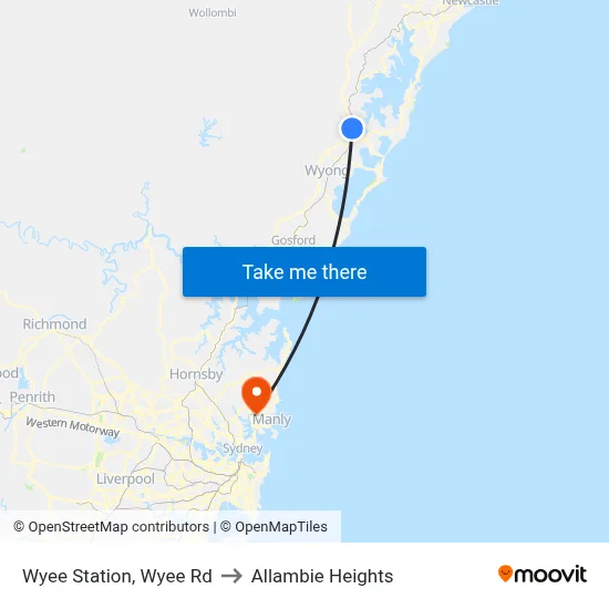Wyee Station, Wyee Rd to Allambie Heights map