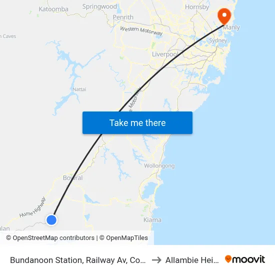 Bundanoon Station, Railway Av, Coach Bay to Allambie Heights map