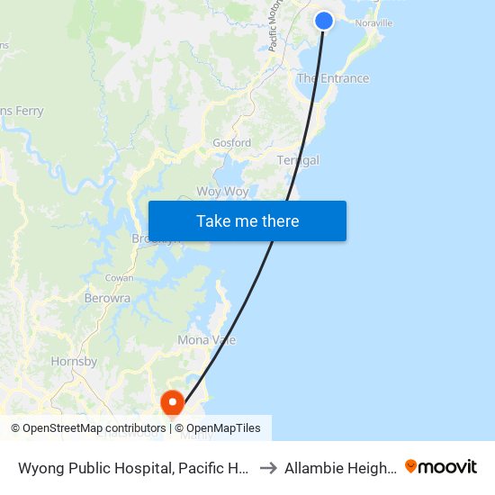 Wyong Public Hospital, Pacific Hwy to Allambie Heights map