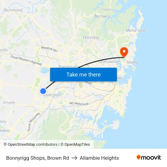 Bonnyrigg Shops, Brown Rd to Allambie Heights map