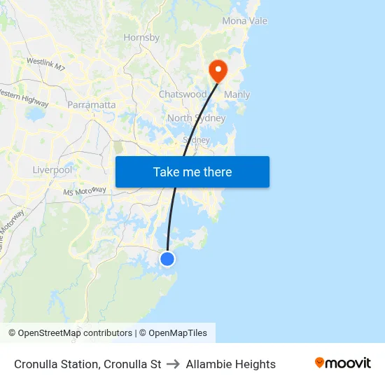 Cronulla Station, Cronulla St to Allambie Heights map