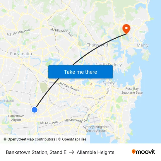 Bankstown Station, Stand E to Allambie Heights map