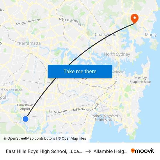East Hills Boys High School, Lucas Rd to Allambie Heights map