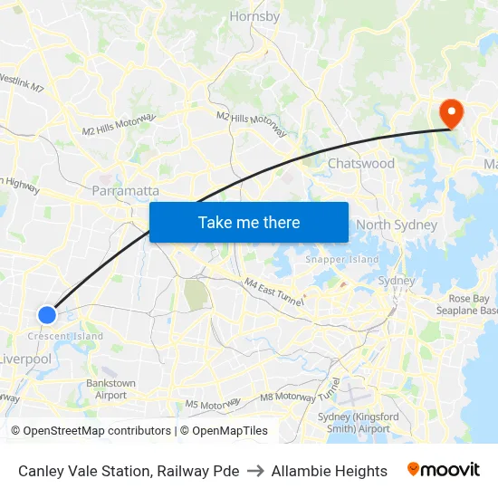 Canley Vale Station, Railway Pde to Allambie Heights map