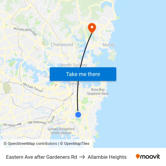 Eastern Ave after Gardeners Rd to Allambie Heights map