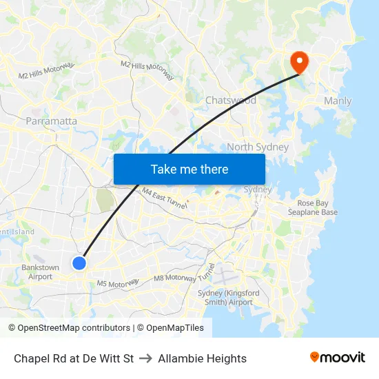 Chapel Rd at De Witt St to Allambie Heights map