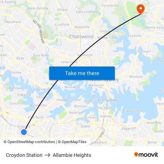 Croydon Station to Allambie Heights map