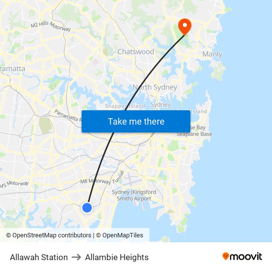 Allawah Station to Allambie Heights map